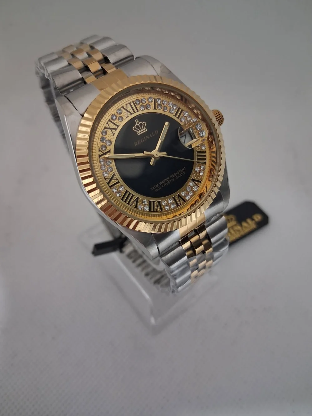 NEW IN BOX Men's Reginald 36mm Real Diamond Presidential Date Watch
